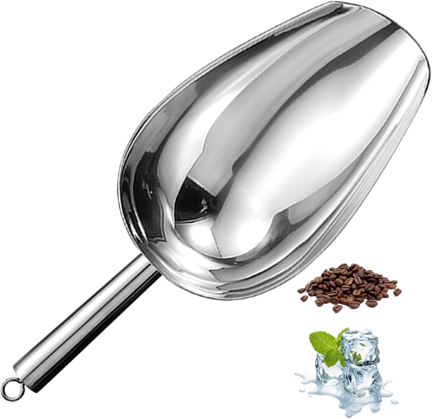 Cuchara hielo acero inox 12oz para cocina bar fiesta