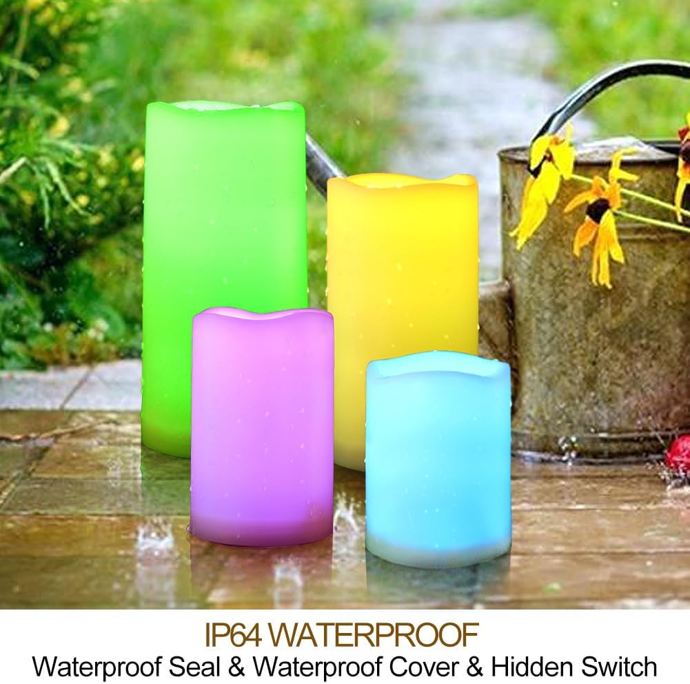 Set 4 velas LED IP65 3x4 a 3x7 varios colores