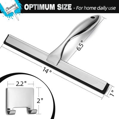 Escobilla acero inox 14pulg multiusos ducha puertas coche