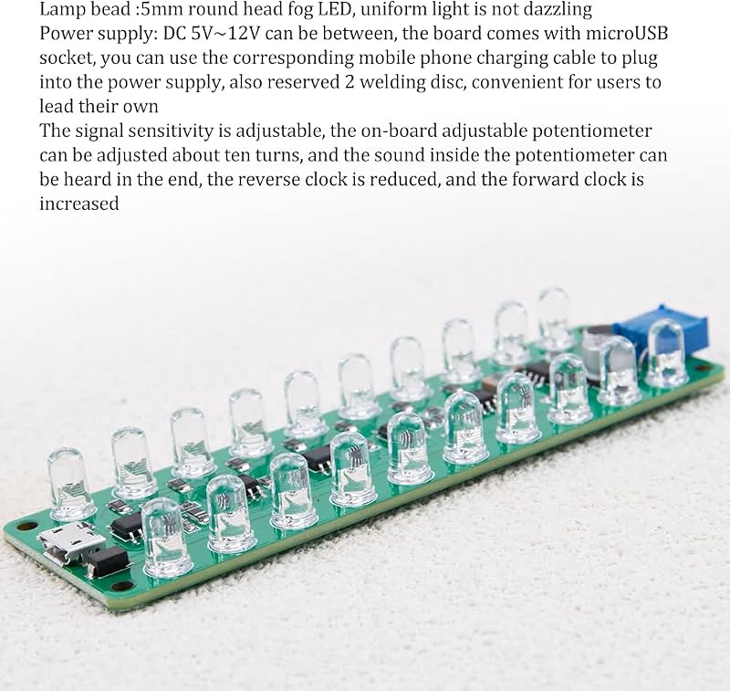Pantalla LED VU medidor sonido con control ajustable