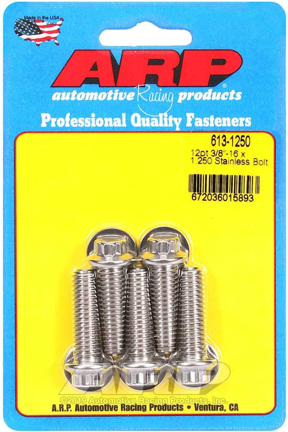 Tornillos acero inox 3/8-16 12 puntos pack 5