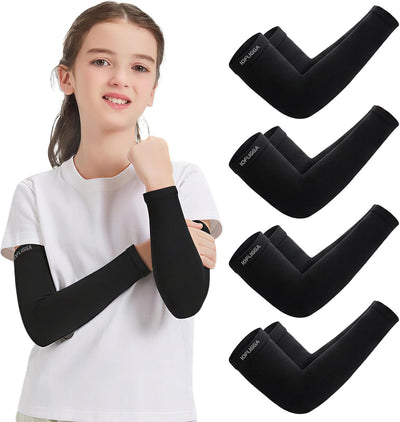 4 Pzas Mangas UV Refrescantes para Niños Deportes