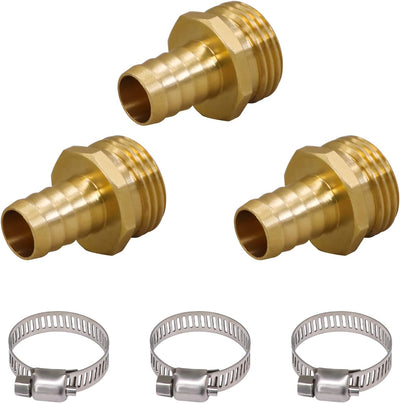 Conector manguera jardín latón 3/4" GHT 3uds