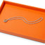 Bandeja exhibición joyería cuero PU naranja apilable