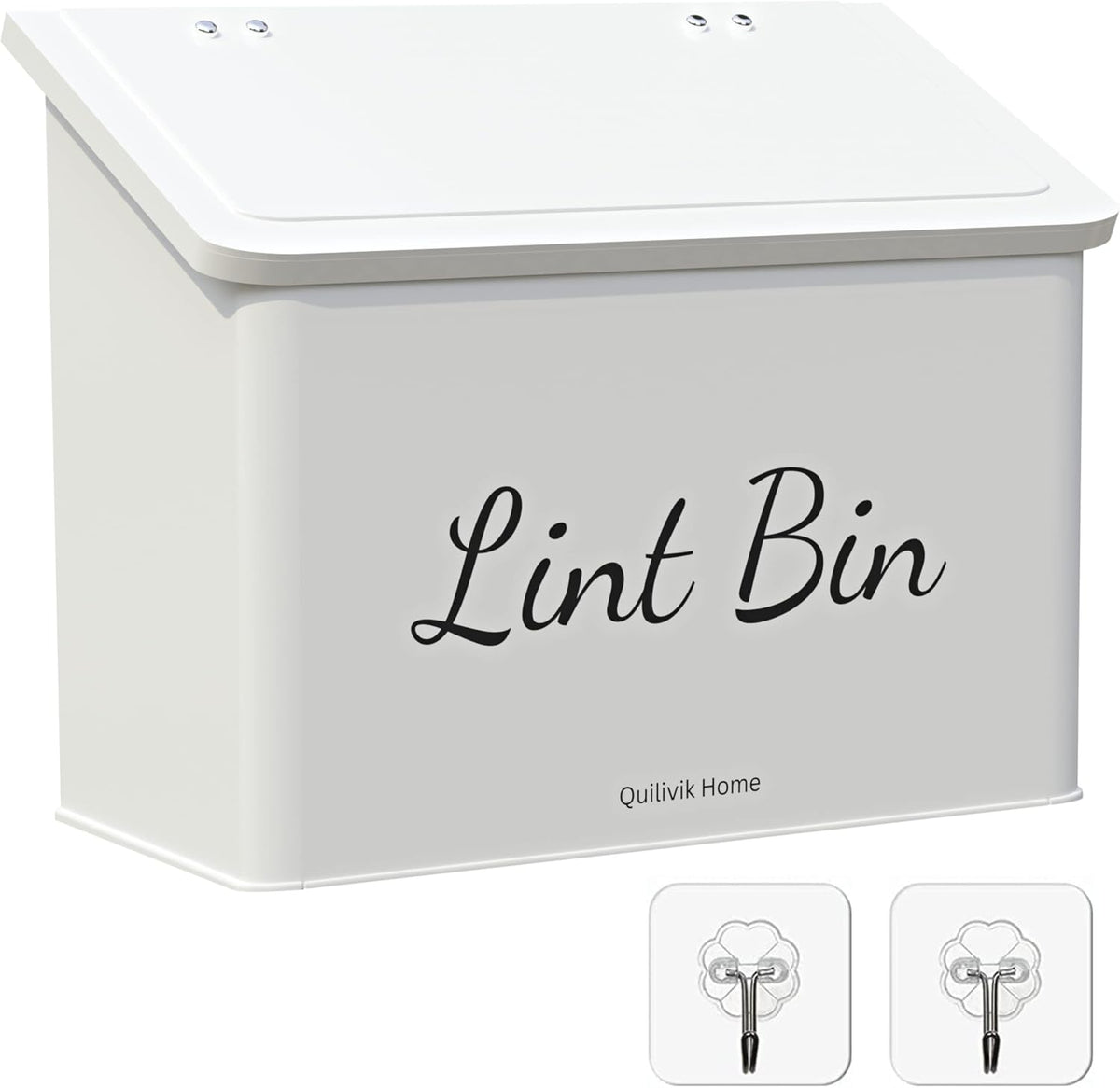Papelera metálica magnética con tapa y contenedor pelusa blanco