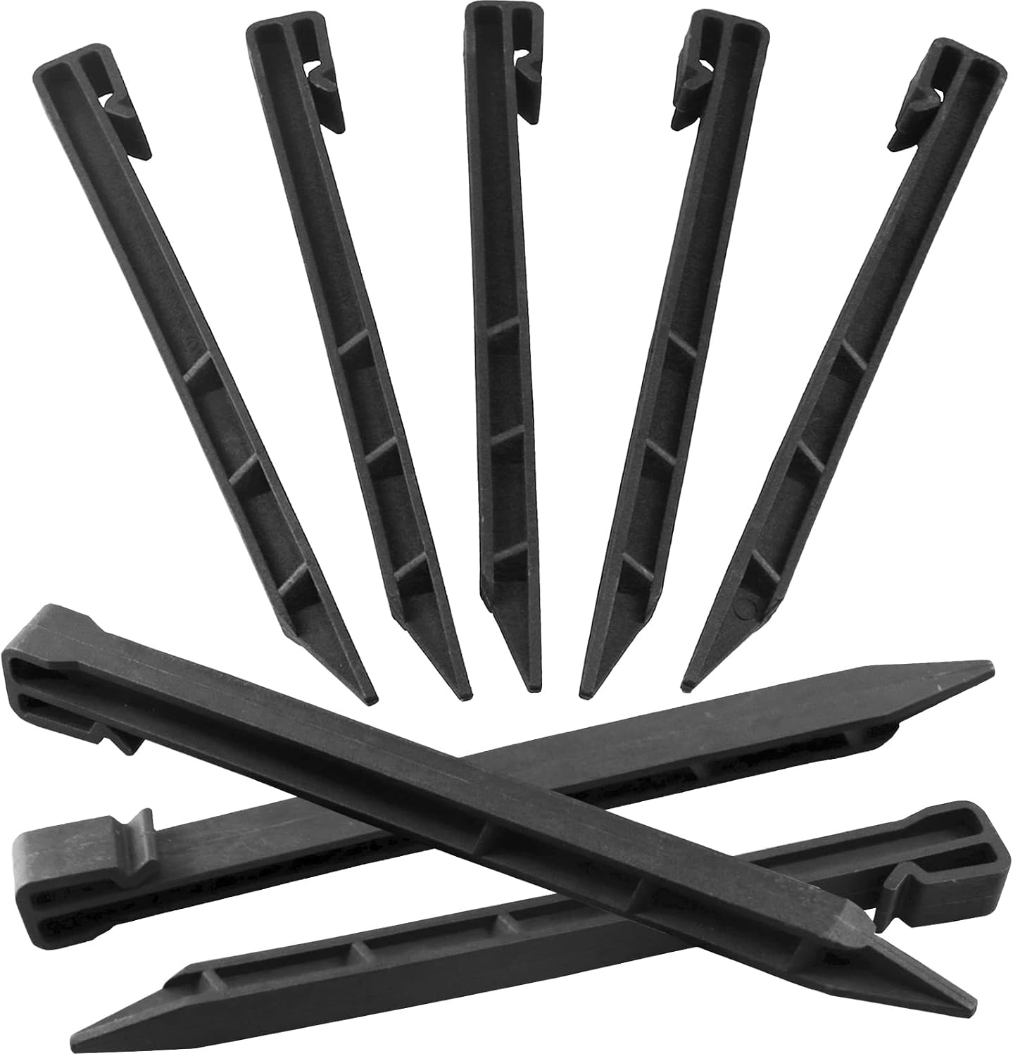 30 Pzas Estacas Plástico Negro 10" para Jardín