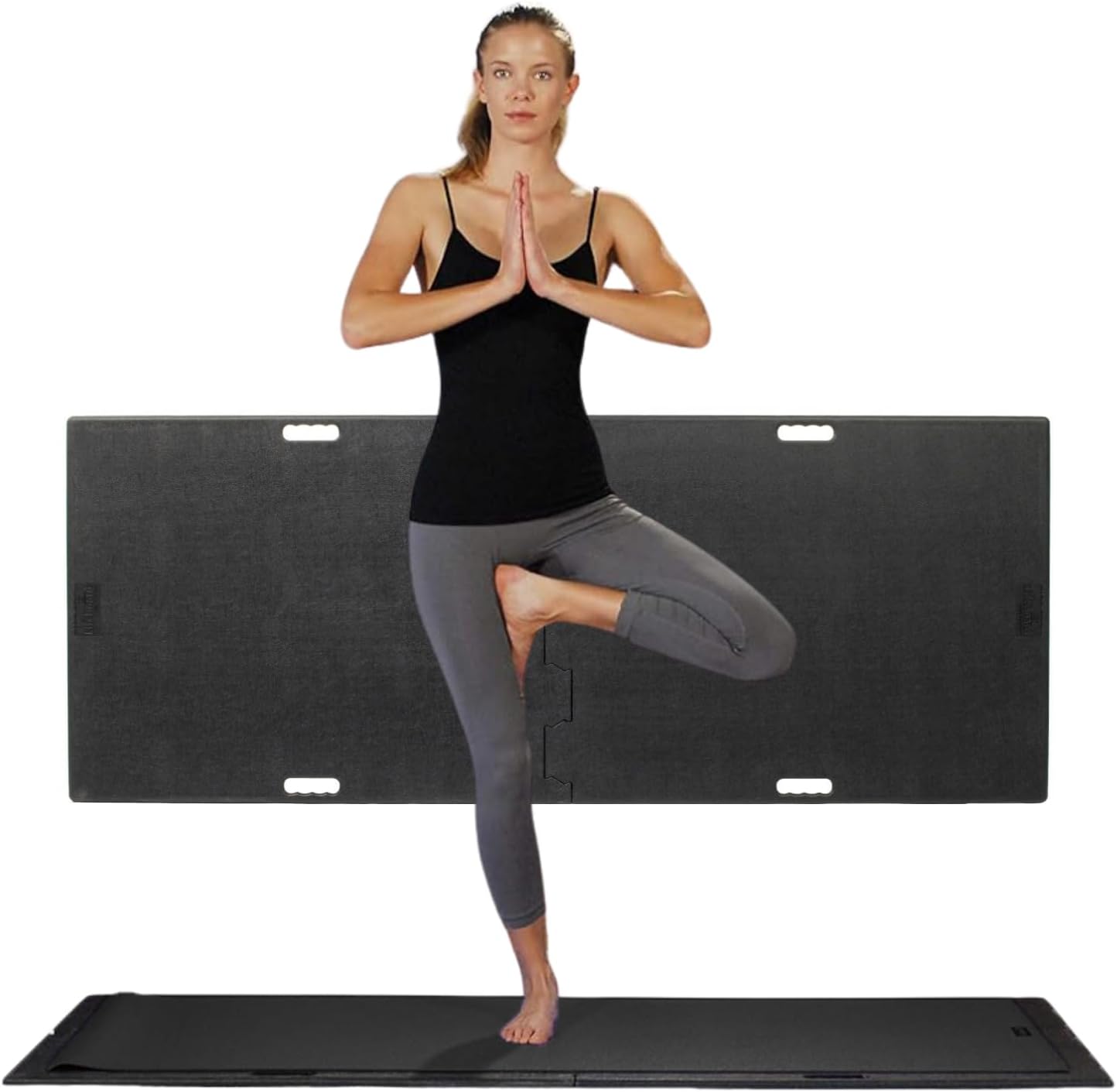 Base estabilidad yoga portátil 73x28.75pulg color negro