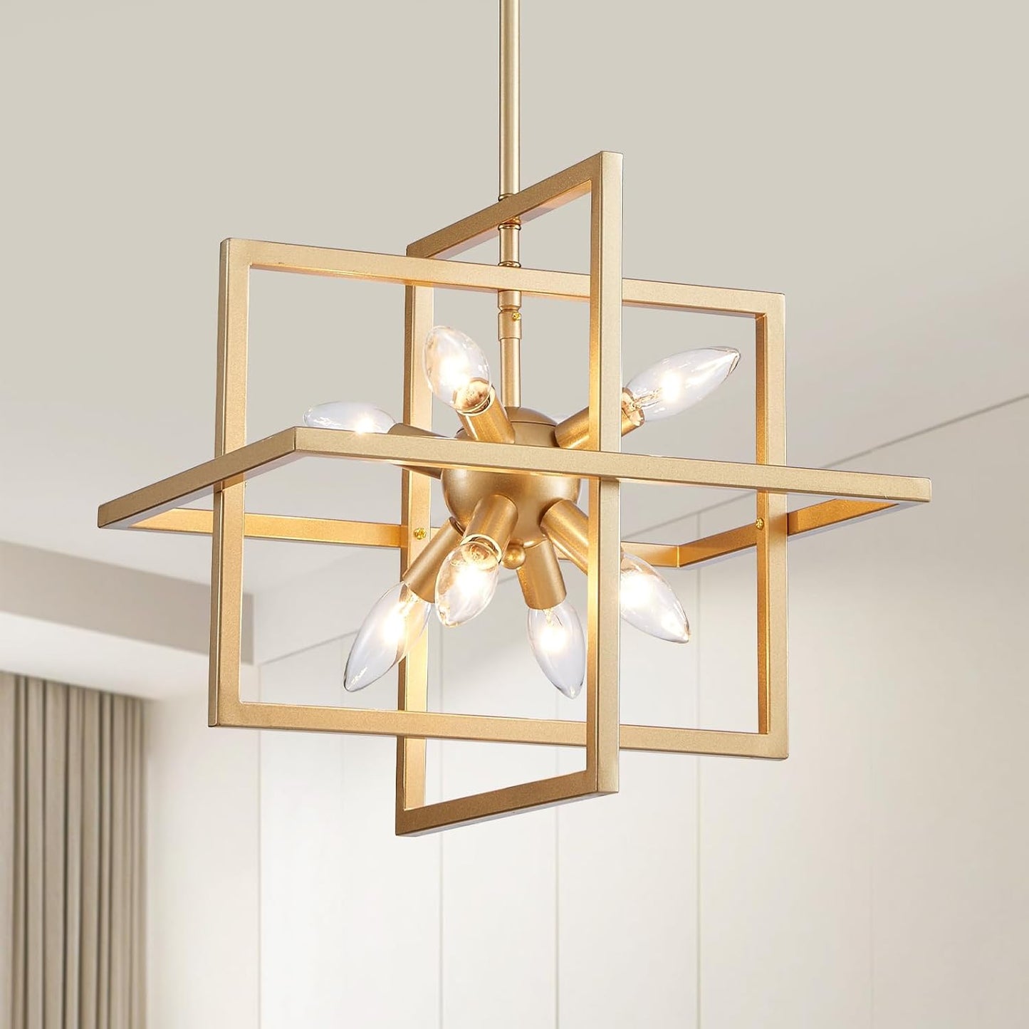 Lámpara araña geométrica 8 luces estilo moderno