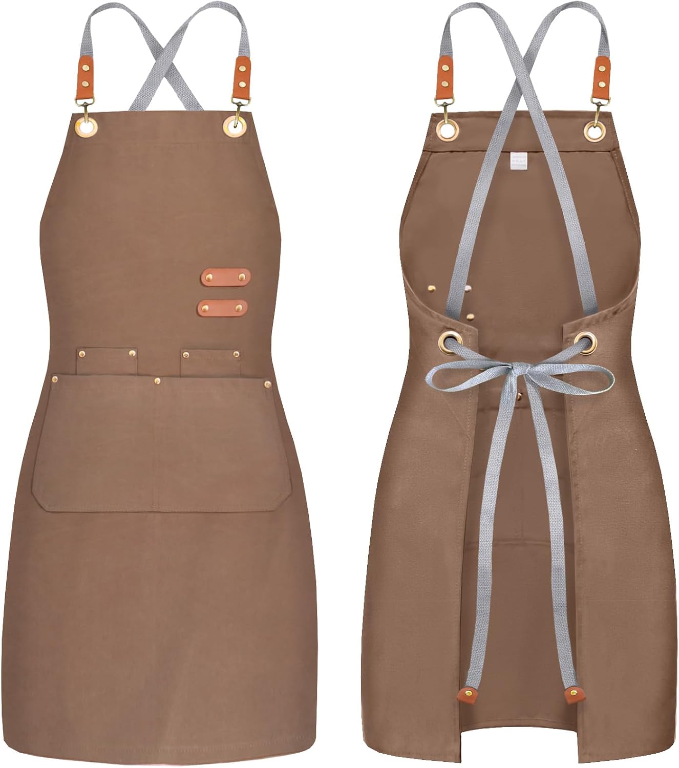 Delantal chef con pechera 4 bolsillos cocina jardinería