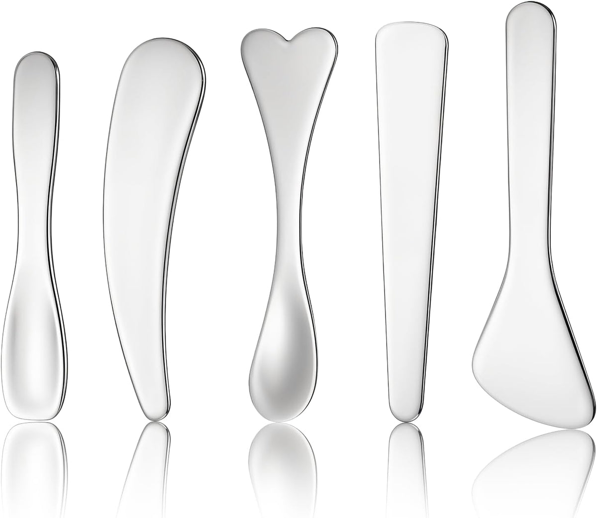 5 Pzas Espátula Maquillaje Acero Inox Reutilizable