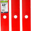 Set 3 cuchillas Exmark 60 rojo reemplaza OEM 103-6403