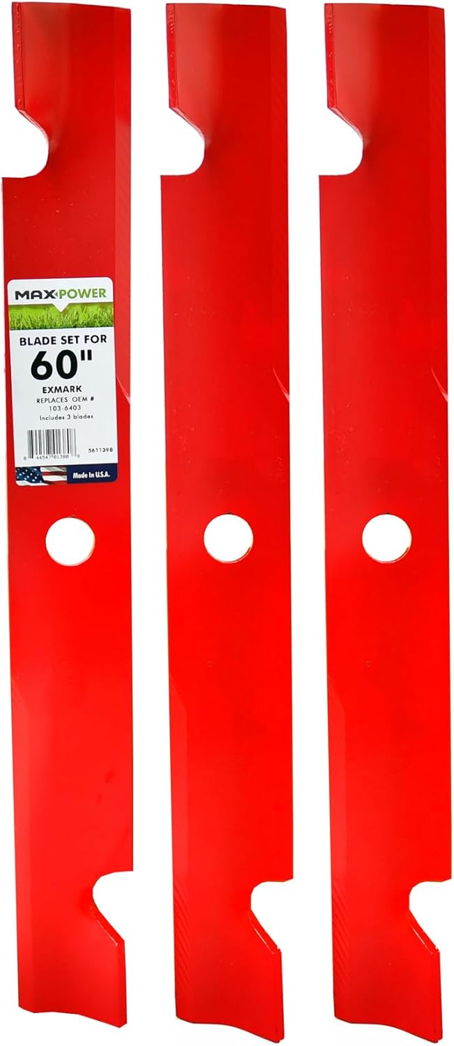 Set 3 cuchillas Exmark 60 rojo reemplaza OEM 103-6403