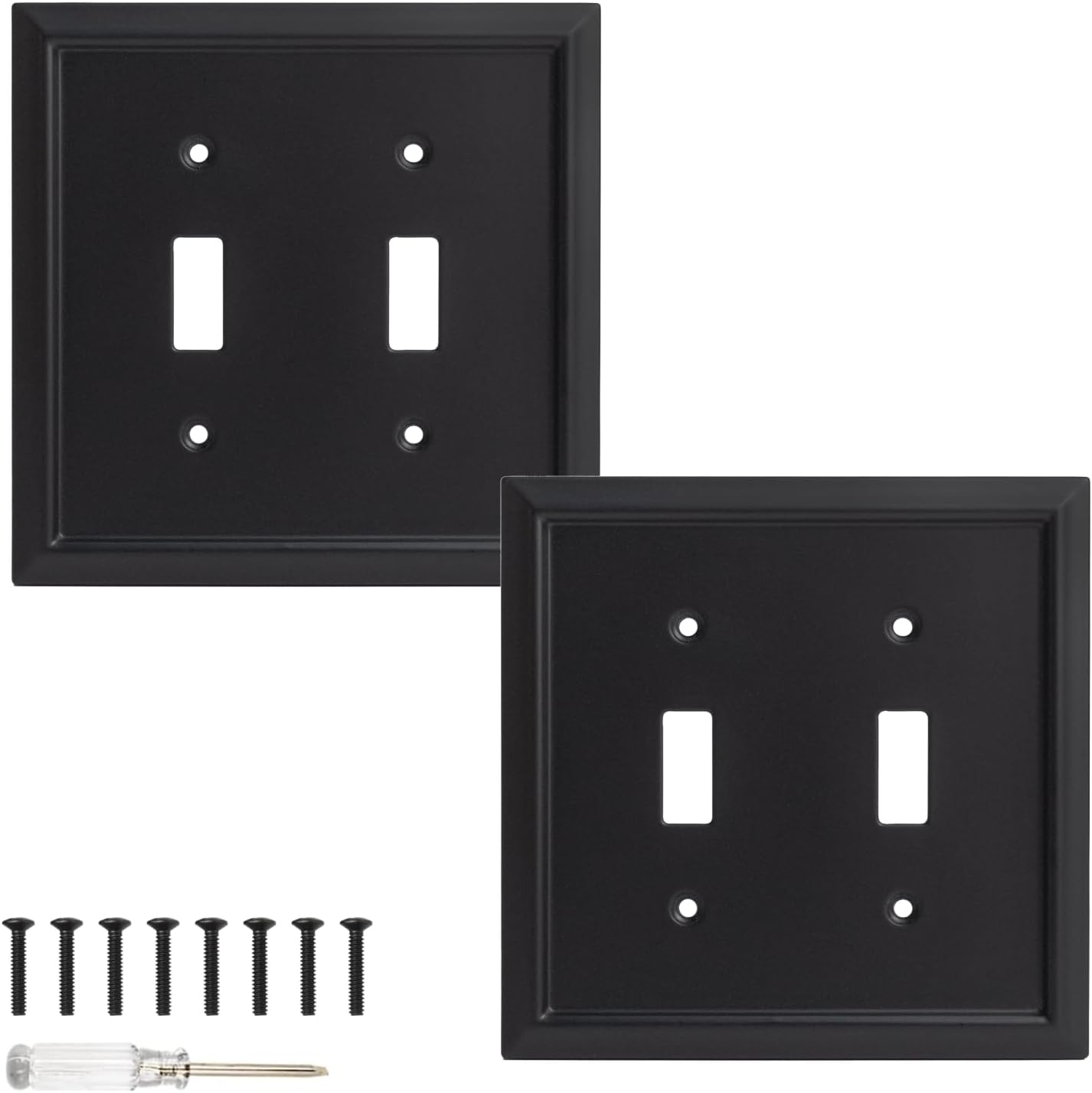 Placa tomacorriente fibra bambú negro mate 13 estilos