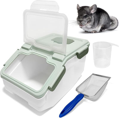 Kit baño arena chinchilla con taza y pala verde