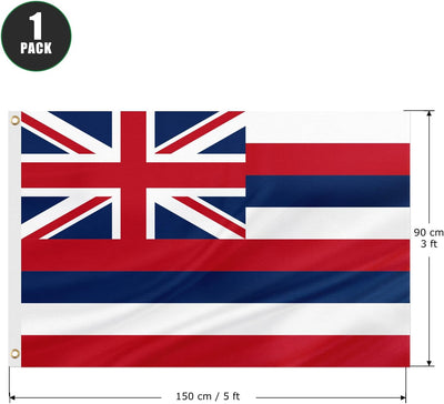 Bandera Hawái poliéster 3x5ft 2 ojales latón doble cara resistente