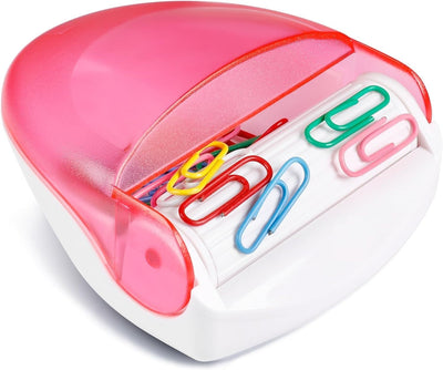 Dispensador magnético clips papel rosa 100 pzas oficina