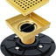 Drenaje ducha 4" dorado cepillado rejilla extraible PVC