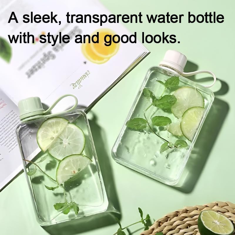 Botella agua plana 17oz sin BPA cuadrada a prueba de fugas