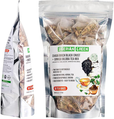 Té Chaga ginkgo corteza abedul 50 bolsas sin OMG