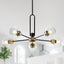 Lámpara Sputnik 5 luces negras y doradas techo ajustable