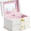 Caja joyería musical con espejo para niñas blanco