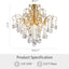Lámpara de techo cristal empotrada E12 dorado 17.5x19.3