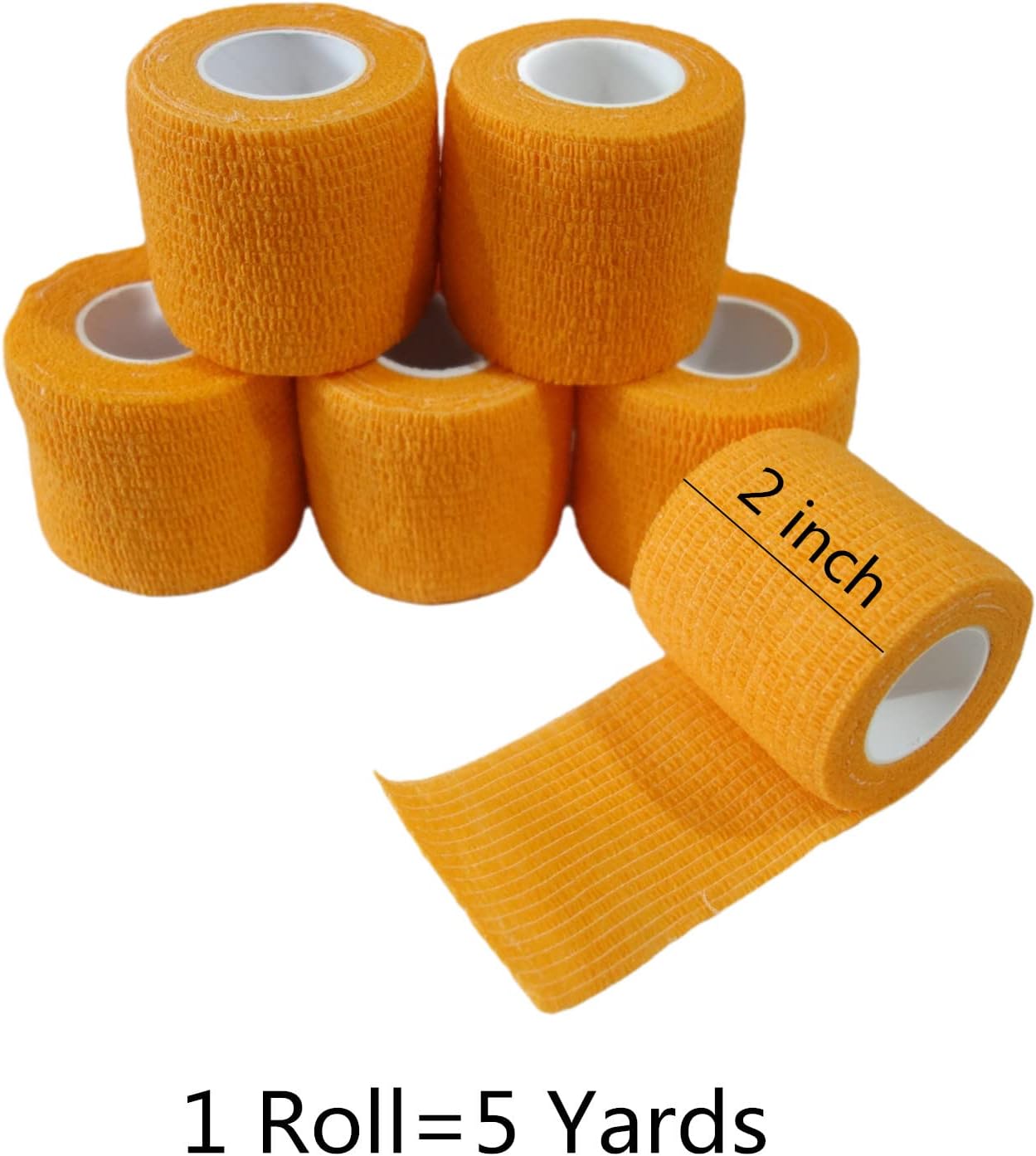 6 Pzas Cinta Elástica Autoadhesiva 2pulg x5yd para Mascotas