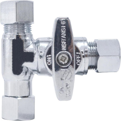 Válvula de parada en T 3/8pulg 1/4 vuelta PEX cobre CPVC