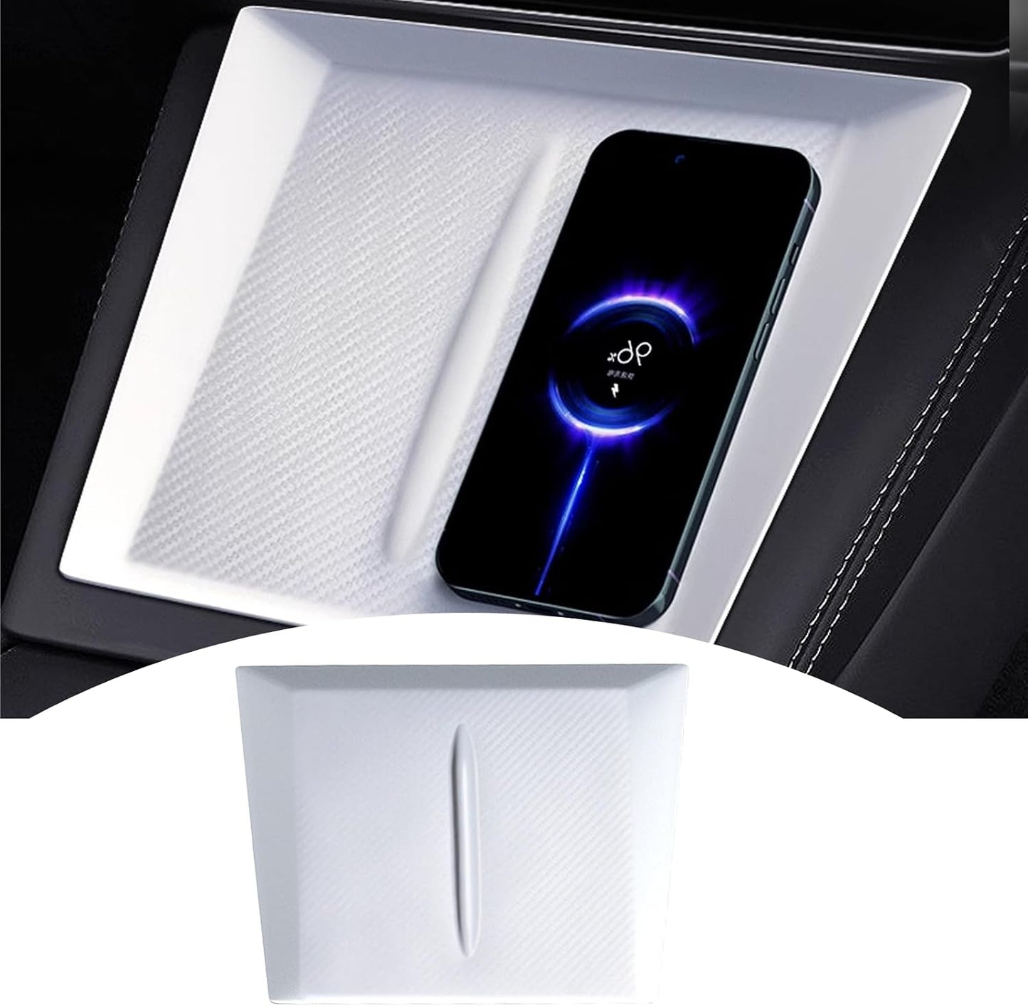 Alfombrilla silicona con cargador inalámbrico para Tesla Modelo 3