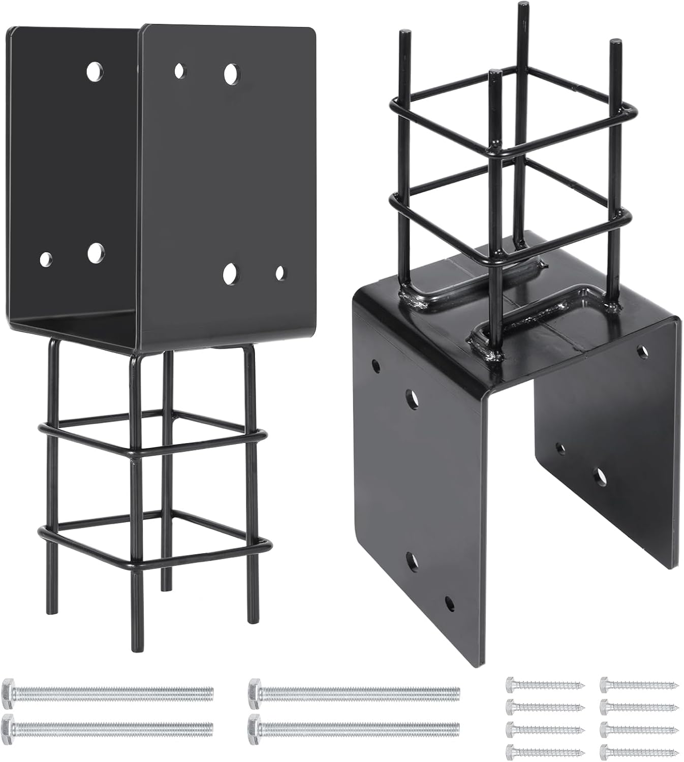 2 Anclajes poste concreto forma U 6x6 5mm para terraza