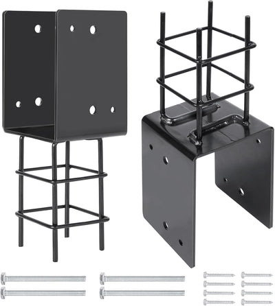 Anclaje poste hormigón forma U 6x6 5mm para terraza madera