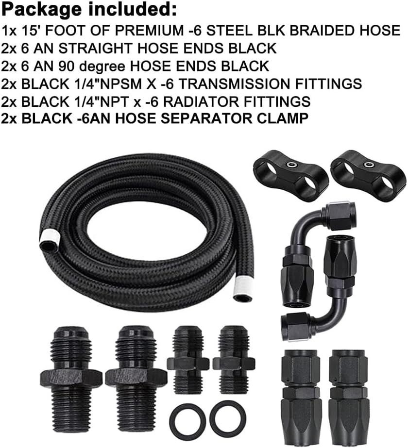 Kit mangueras refrigeración transmisión 4L60E 4L65E negro