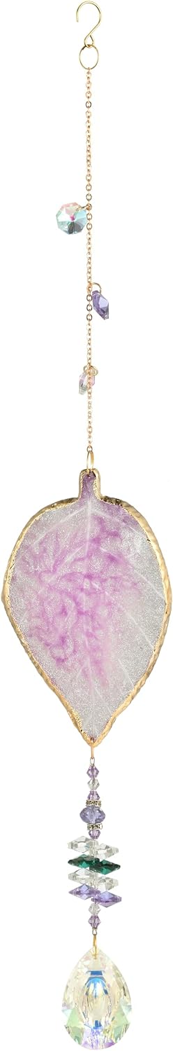 Atrapasoles cristal colgante forma hoja decoración ventana