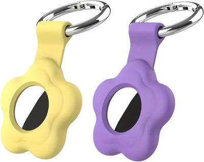 Llavero AirTags silicona 2 pzas amarillo morado