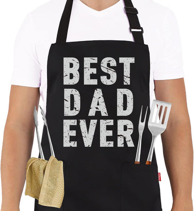 Delantal chef Best Dad Ever 2 bolsillos correa ajustable 40pulg