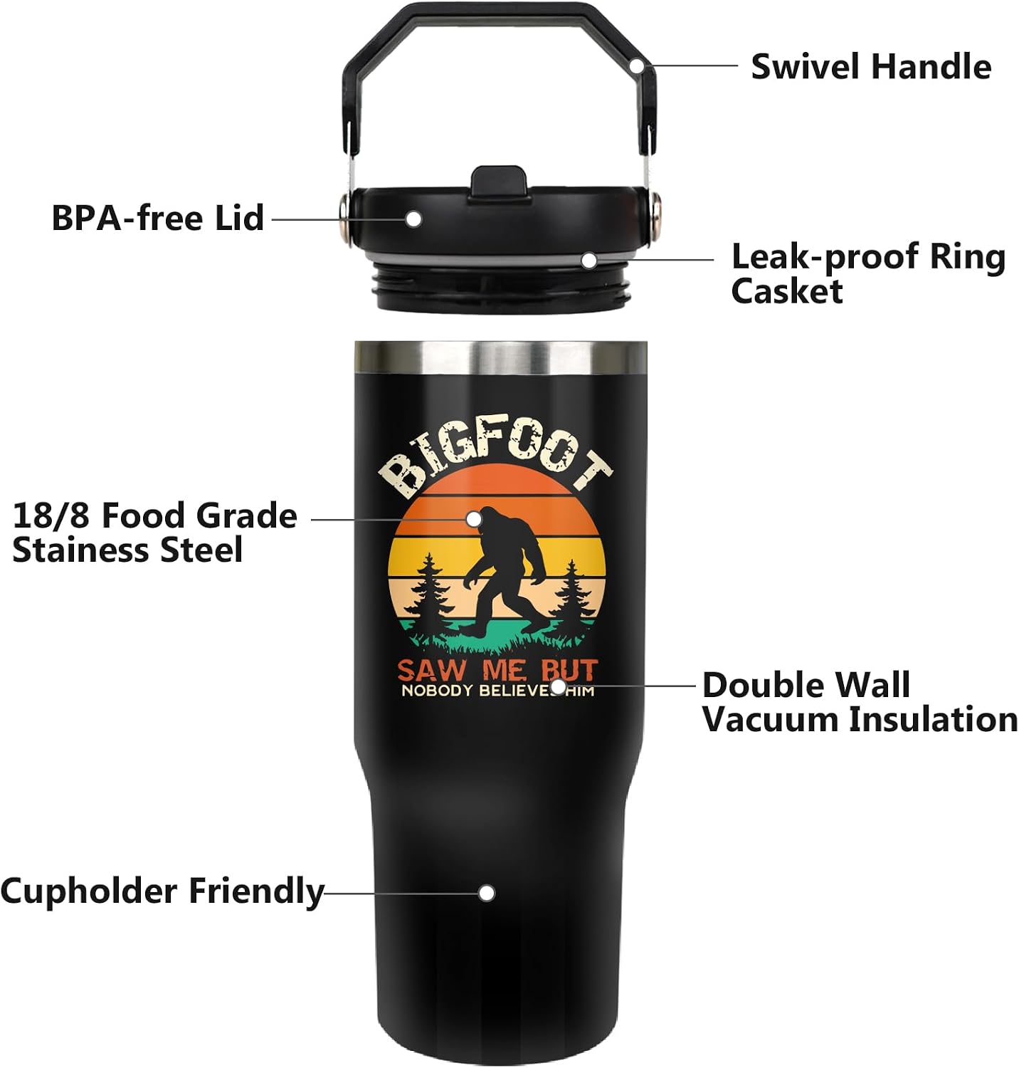 Vaso de pie 30oz con asa y popote regalo para papá
