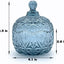 Tarro cristal en relieve para galletas y joyas azul gris