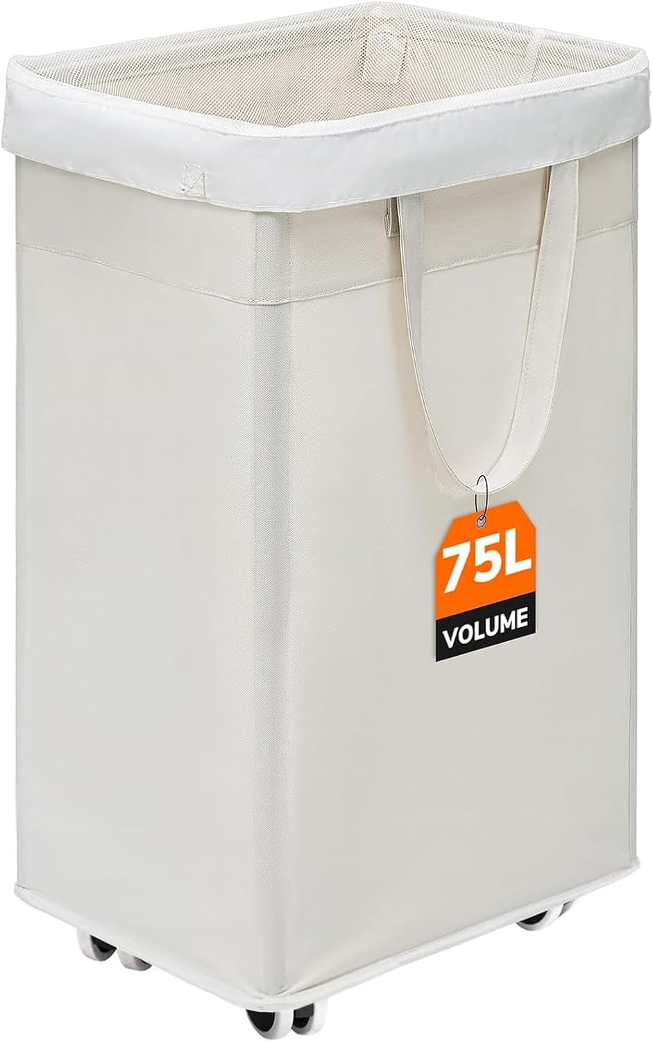 Cesta plegable ropa sucia con ruedas 75l bolsa extraíble