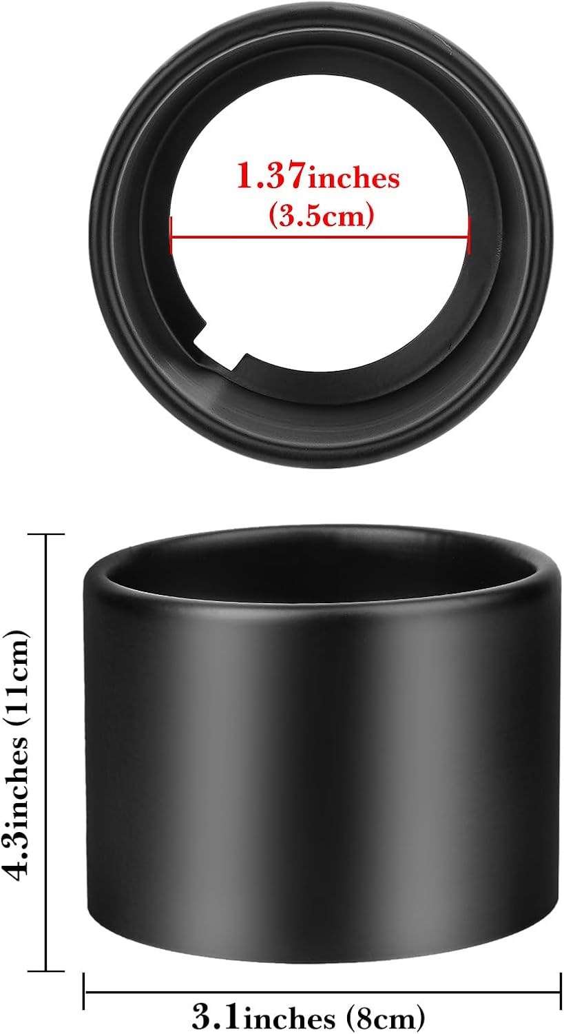 4 Anillos Cerámica 1.5pulg Deflector Soporte Lámpara E26 Negro