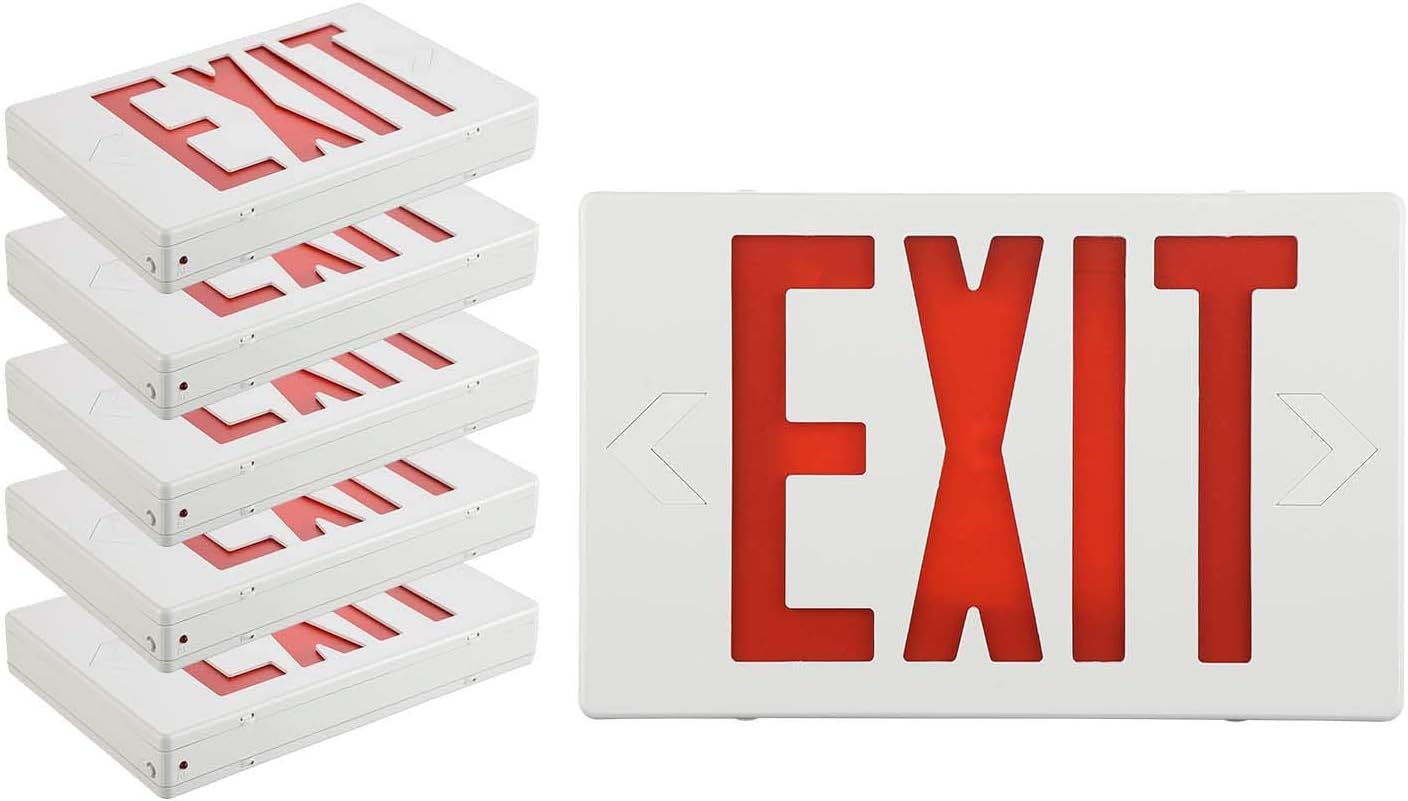 6 Letreros LED Salida con Batería 90 Min UL 924 Rojo