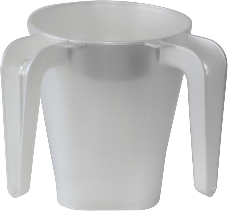 Taza plástico ritual judío doble asa perla