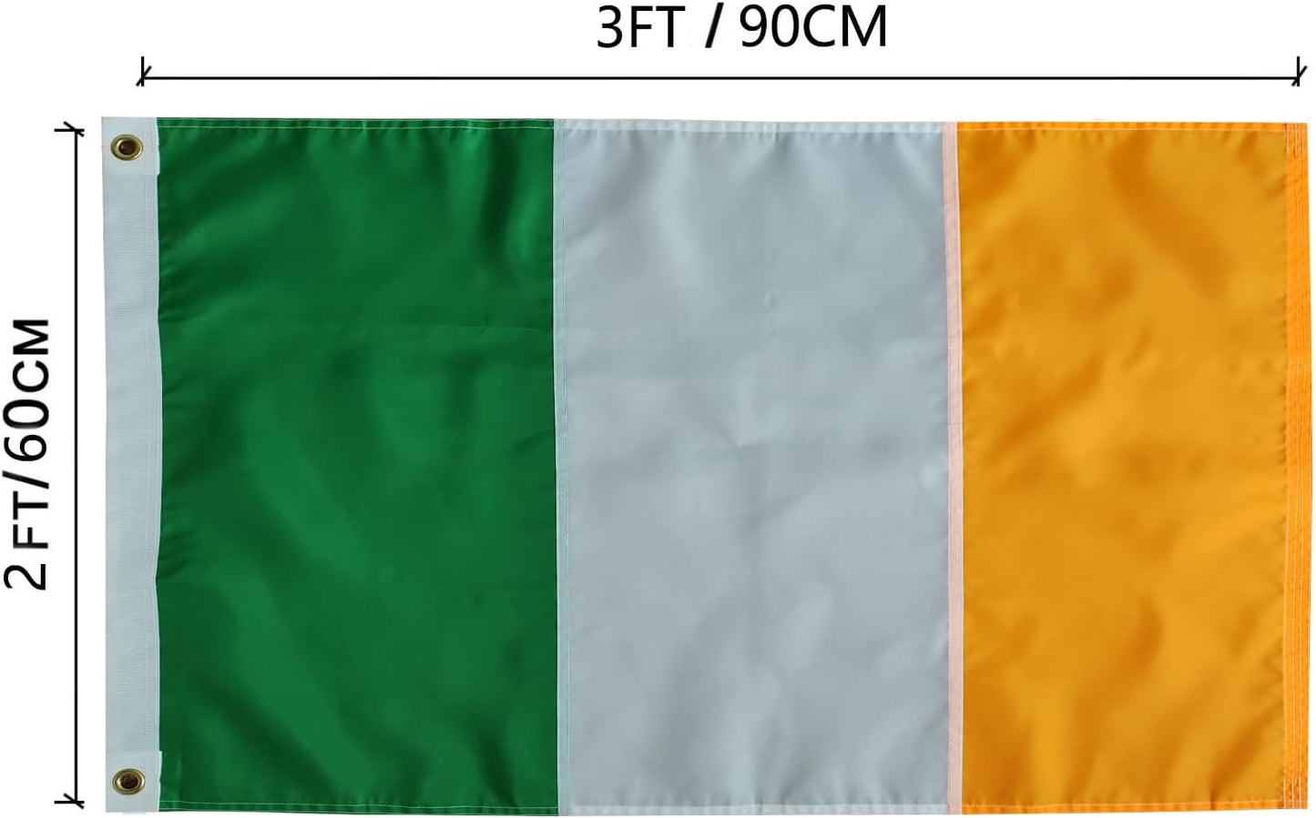 Bandera Irlanda 2x3ft 210D Oxford Grommets Latón