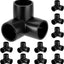 Codo 3 vías 1/2pulg para muebles PVC negro pack 12