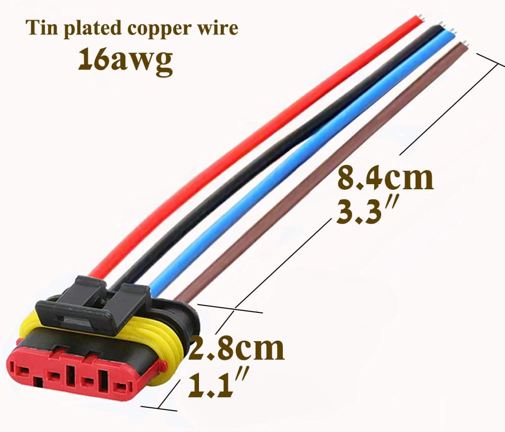 Conector 4 pines impermeable para auto camión barco