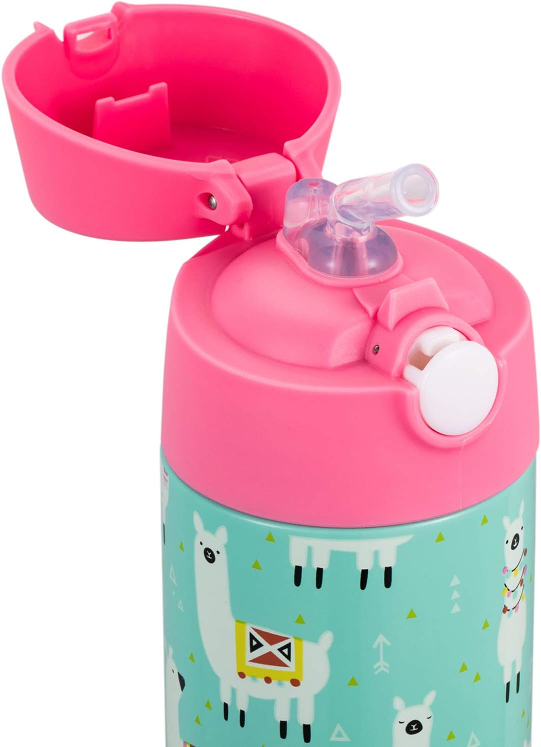 Botella agua aislada niños con pajita acero inox doble pared