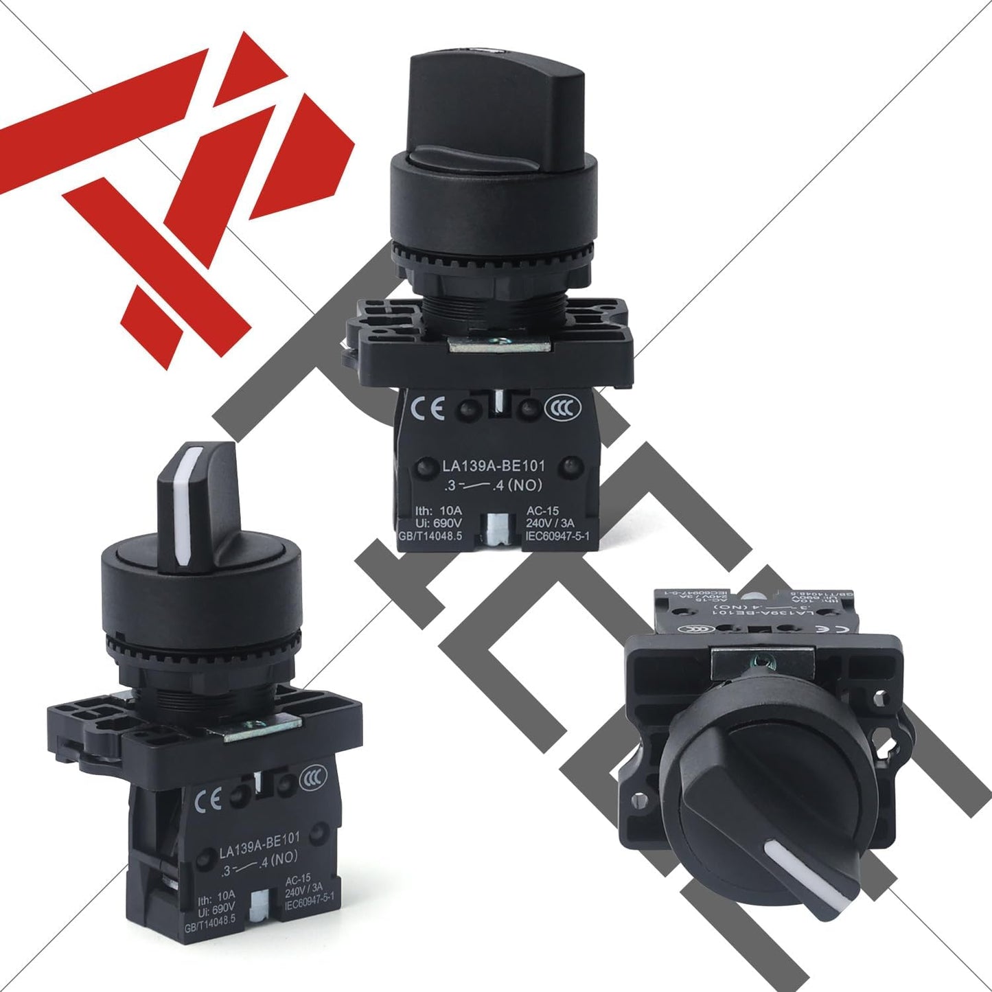 2 Pzas Interruptor selector 22mm 1NO LA139A-ED41