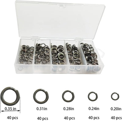 200 Anillos Divididos Acero Inox para Pesca Conectores