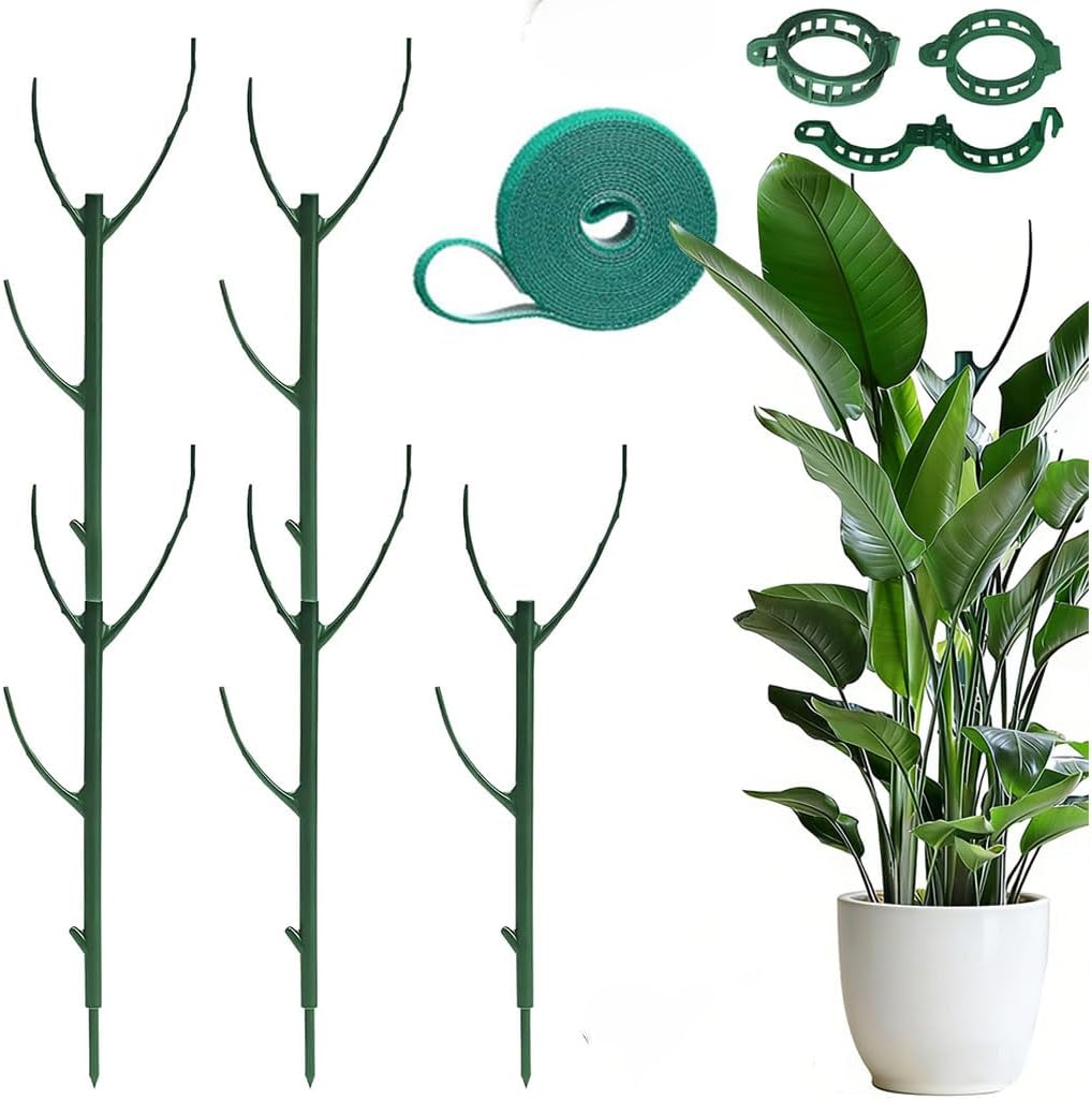 Soporte apilable para plantas de vid con clips y lazos 5 pzas