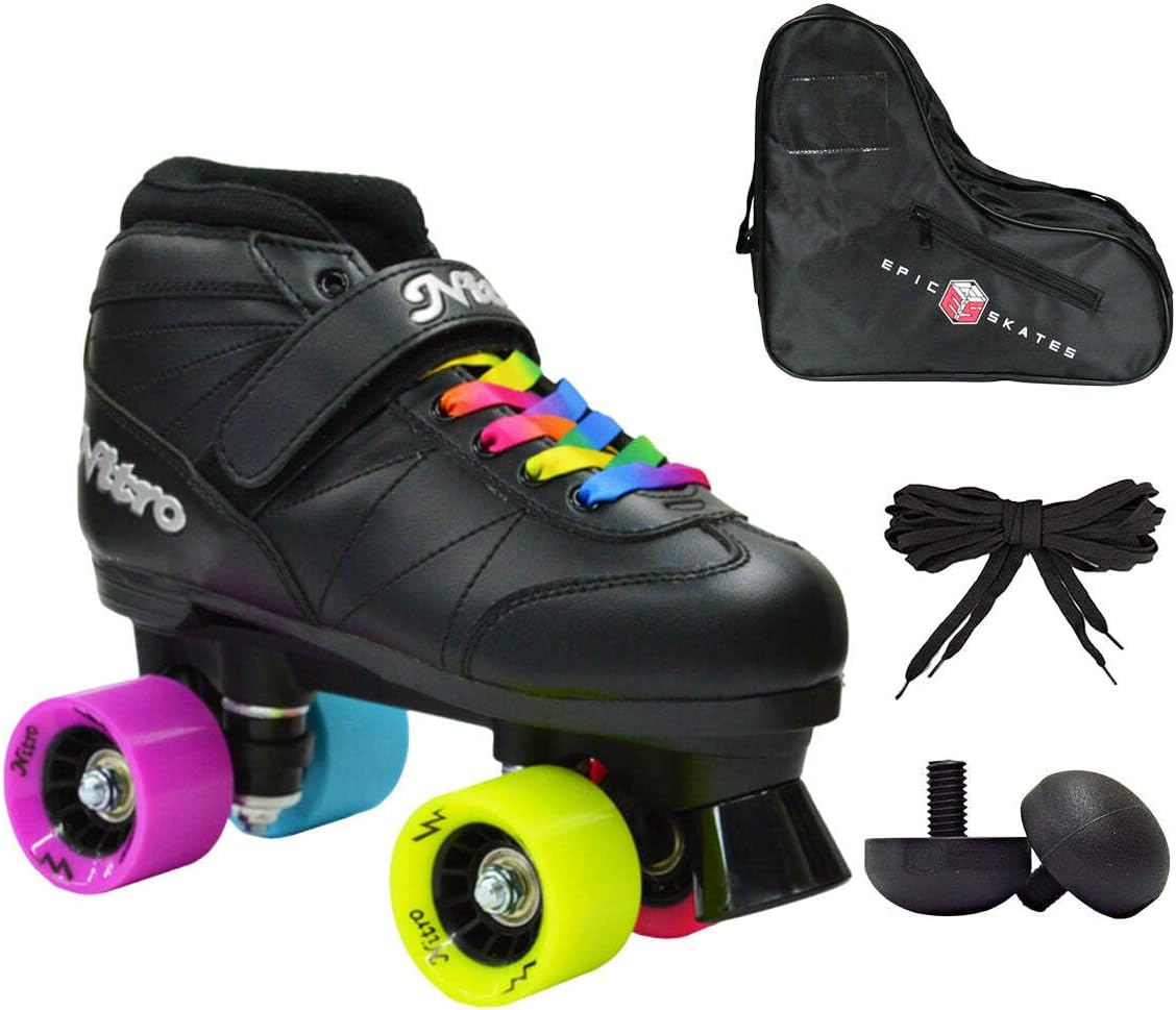 4 Pzas Rollers Velocidad Cuádruple Negro