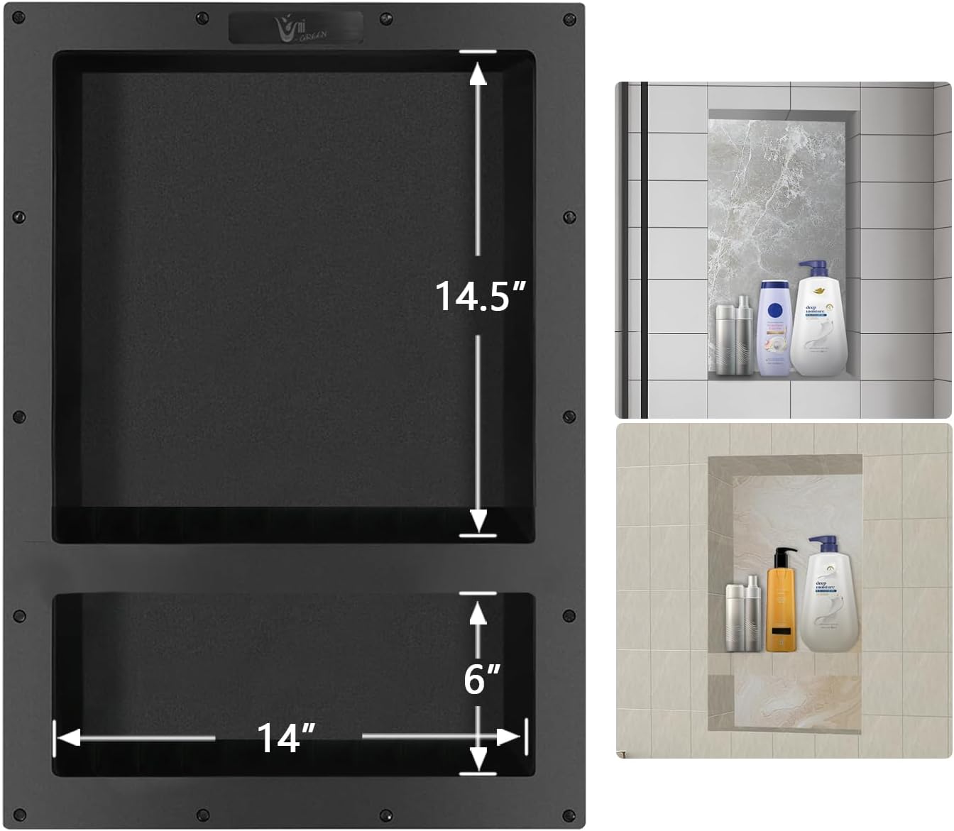 Nicho ducha doble 25x17" almacenamiento baño